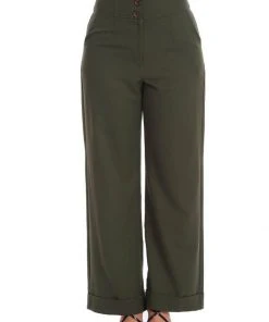 Banned Girl Boss 40's Trousers Green New In