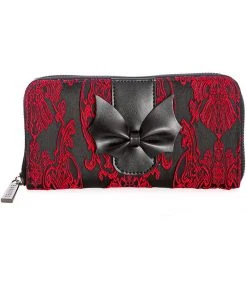 New In Banned Maplesage Damask Wallet Red