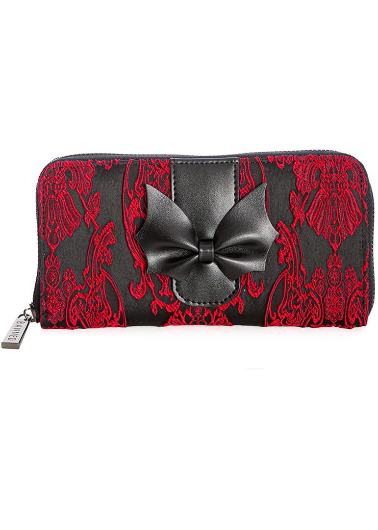 New In Banned Maplesage Damask Wallet Red