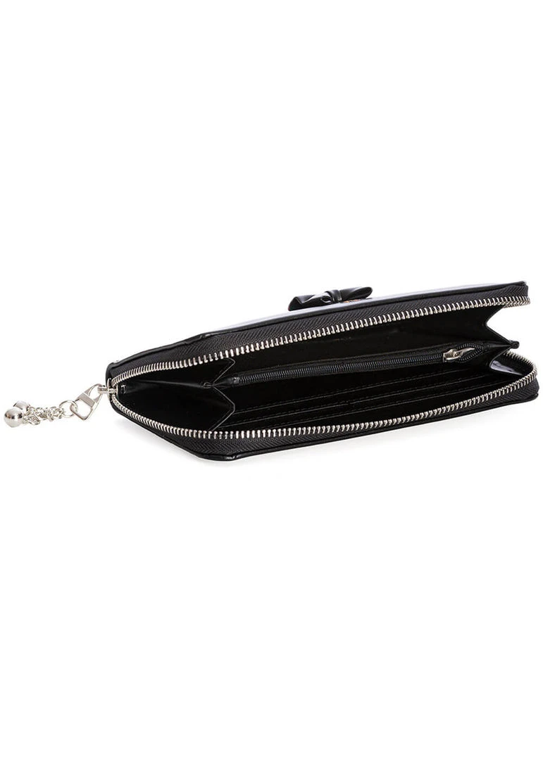 New In Banned Poison RIP Skull Wallet Black