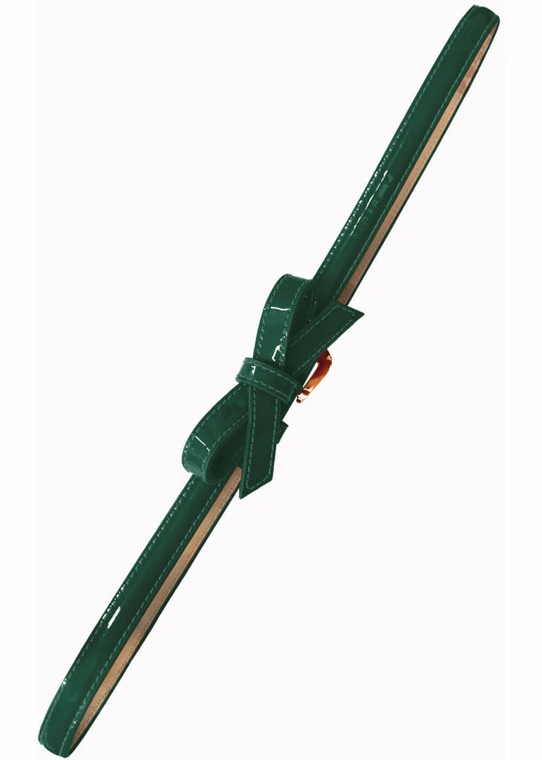 Banned Gold Rush 50's Laquer Belt Forest Green New In