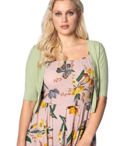 New In Banned Overload 50's Cardigan Olive Green