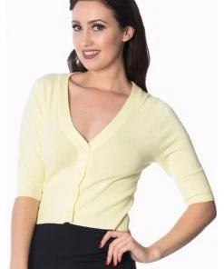 New In Banned Overload 50's Cardigan Yellow