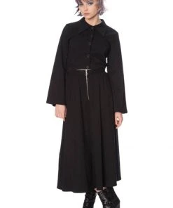 New In Banned Scratch 80's Midi Skirt Black