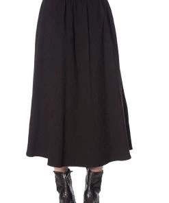 New In Banned Scratch 80's Midi Skirt Black
