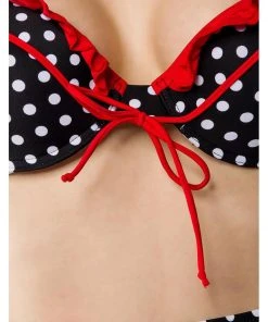 New In Belsira Polkadot Love 50's Bikini Black Red