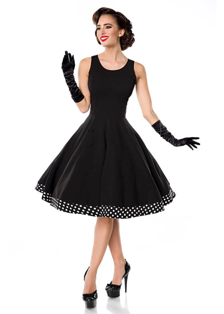 New In Belsira Salon Polkadot 50's Swing Dress With Cape
