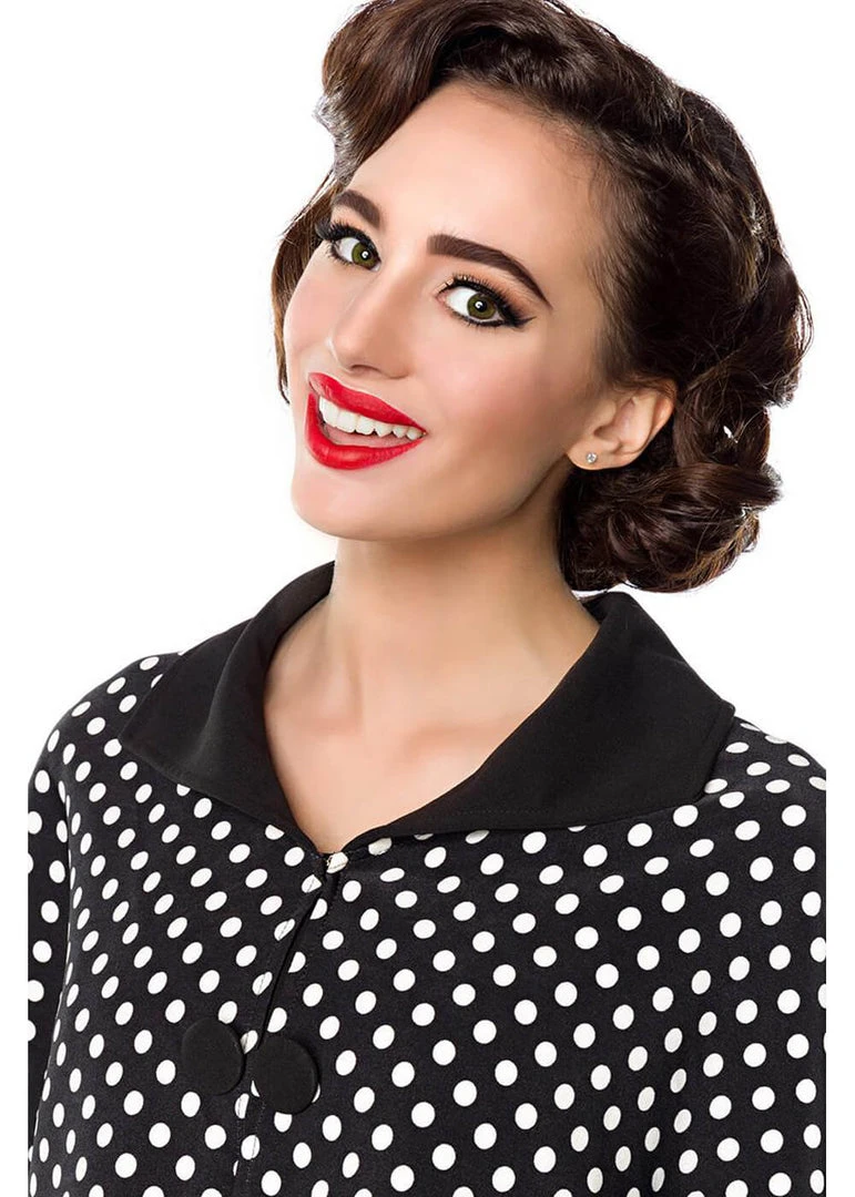 New In Belsira Salon Polkadot 50's Swing Dress With Cape