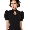 New In Belsira Sophia Peekaboo 40's Top Black