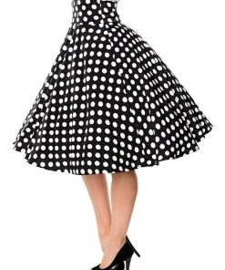 Belsira Paris Polkadot 50's Swing Skirt Black White