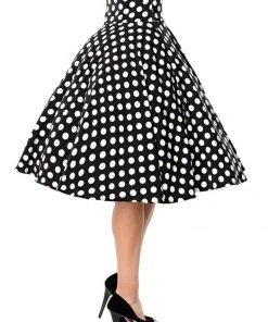 Belsira Paris Polkadot 50's Swing Skirt Black White