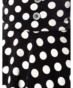 Belsira Paris Polkadot 50's Swing Skirt Black White