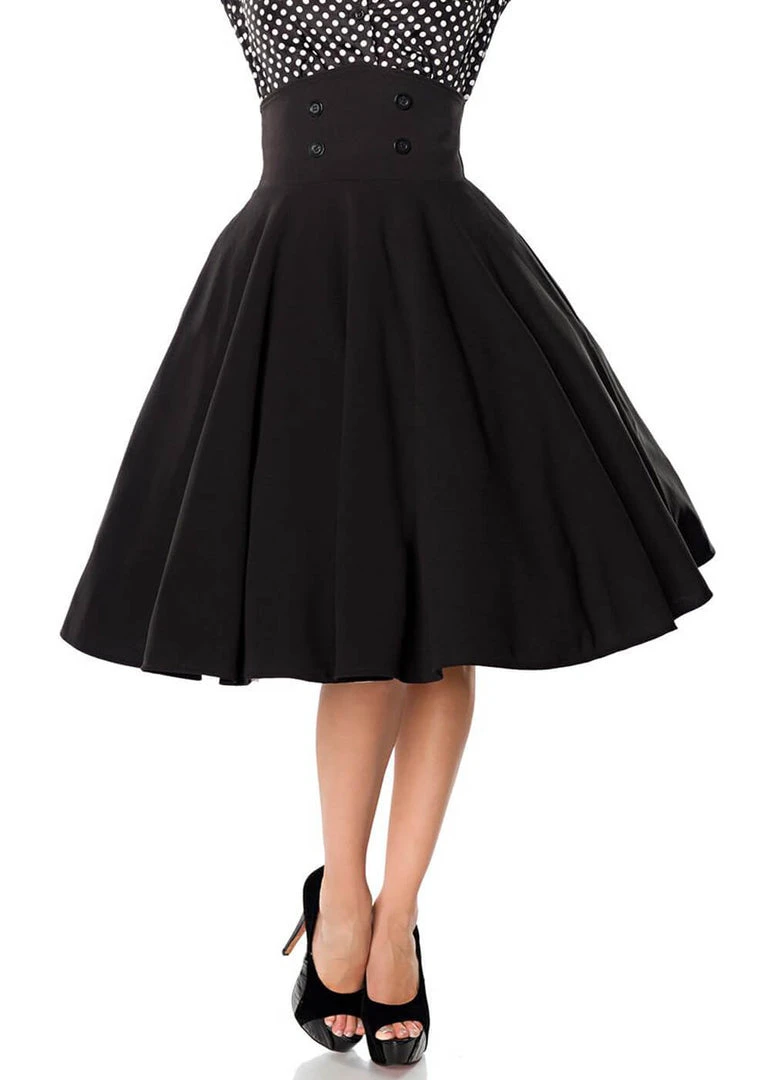 Belsira Paris 50's Swing Skirt Black New In