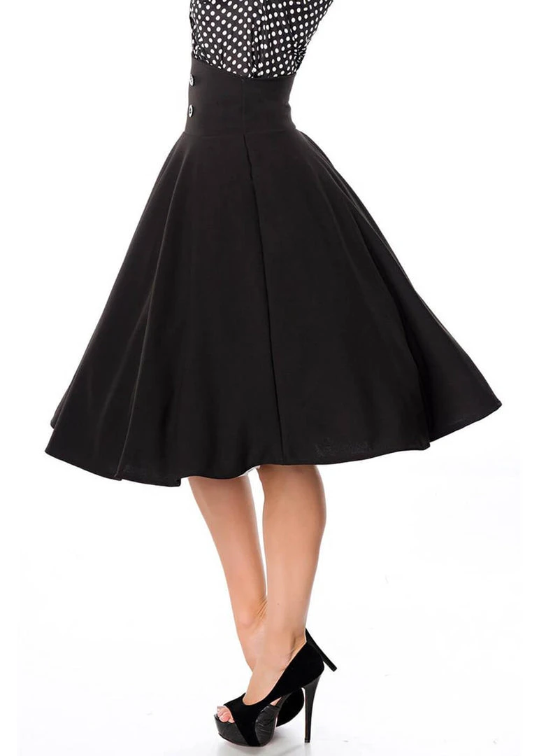 Belsira Paris 50's Swing Skirt Black New In