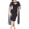 Belsira Jean 50's Pencil Dress Black New In