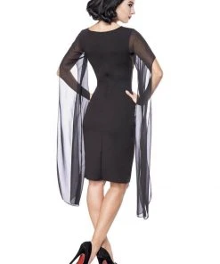 Belsira Jean 50's Pencil Dress Black New In