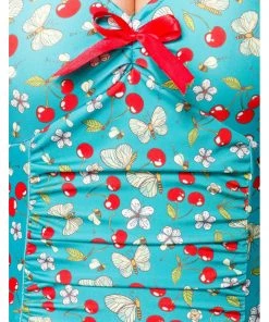 Belsira Molly Cherry 50's Bathingsuit Green White