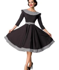 Belsira Queenie 50's Swing Dress Black New In