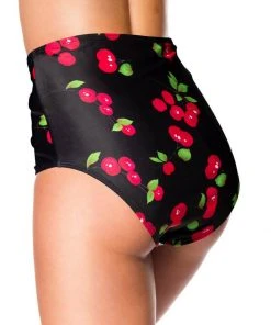 New In Belsira Cherry Bikini Bottom Black