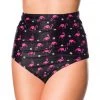 Belsira Summer Flamingo High Bikini Briefs Black New In