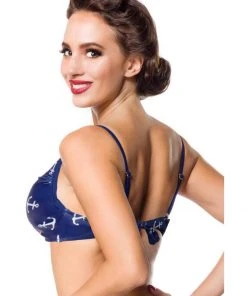 Belsira Summer Anchor Bikini Top Blue