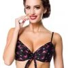Belsira Summer Flamingo Bikini Top Black New In