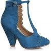 New In Bettie Page Shoes Vio 40's Booties Blue