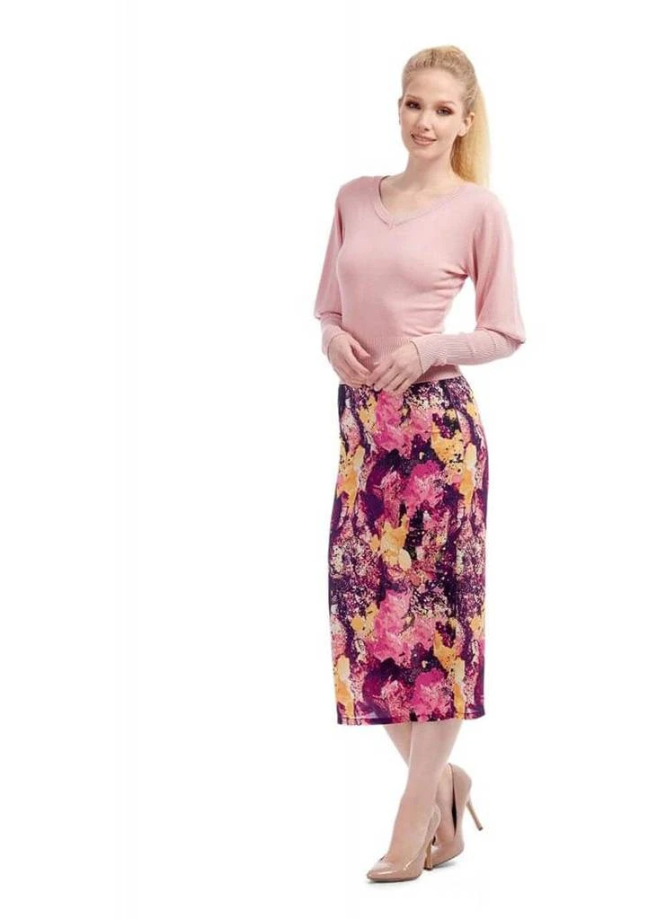 Bright & Beautiful Opal Marble Galaxy 70's Pencil Skirt Multi New In