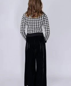 New In Bright & Beautiful Looloo Velvet 70's Trousers Black