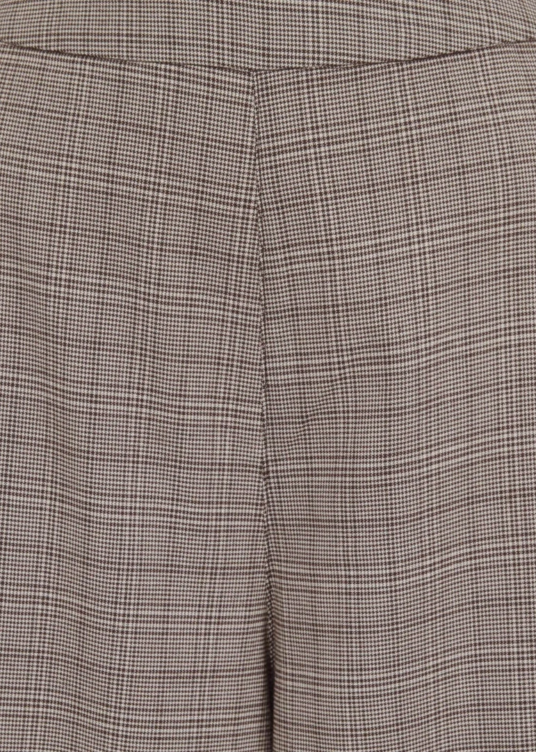 Bright & Beautiful Evelynn Floxlease Check 70's Trousers Brown