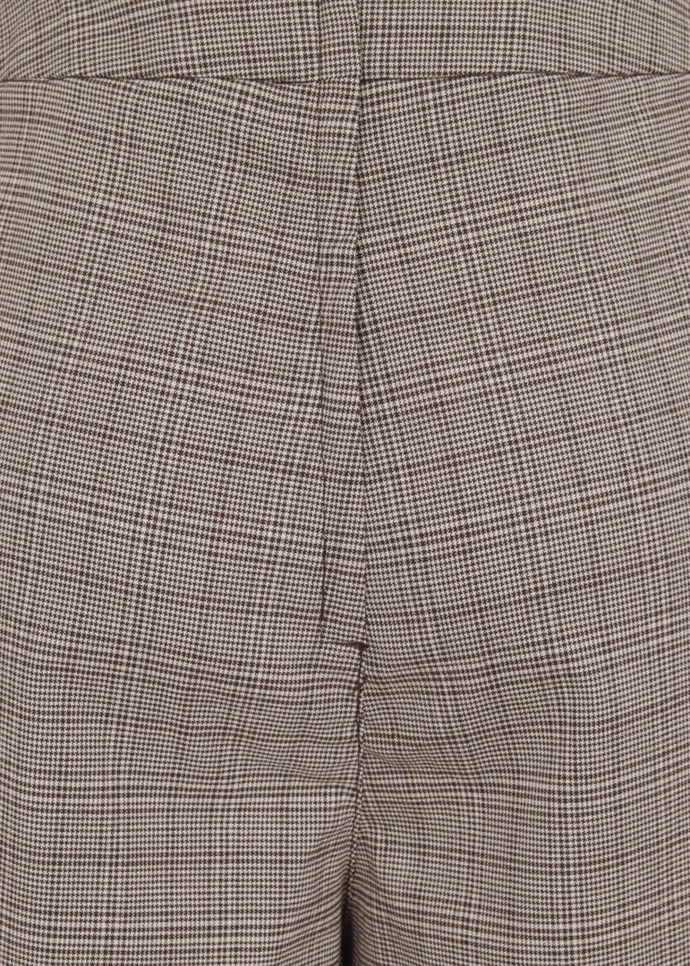 Bright & Beautiful Evelynn Floxlease Check 70's Trousers Brown