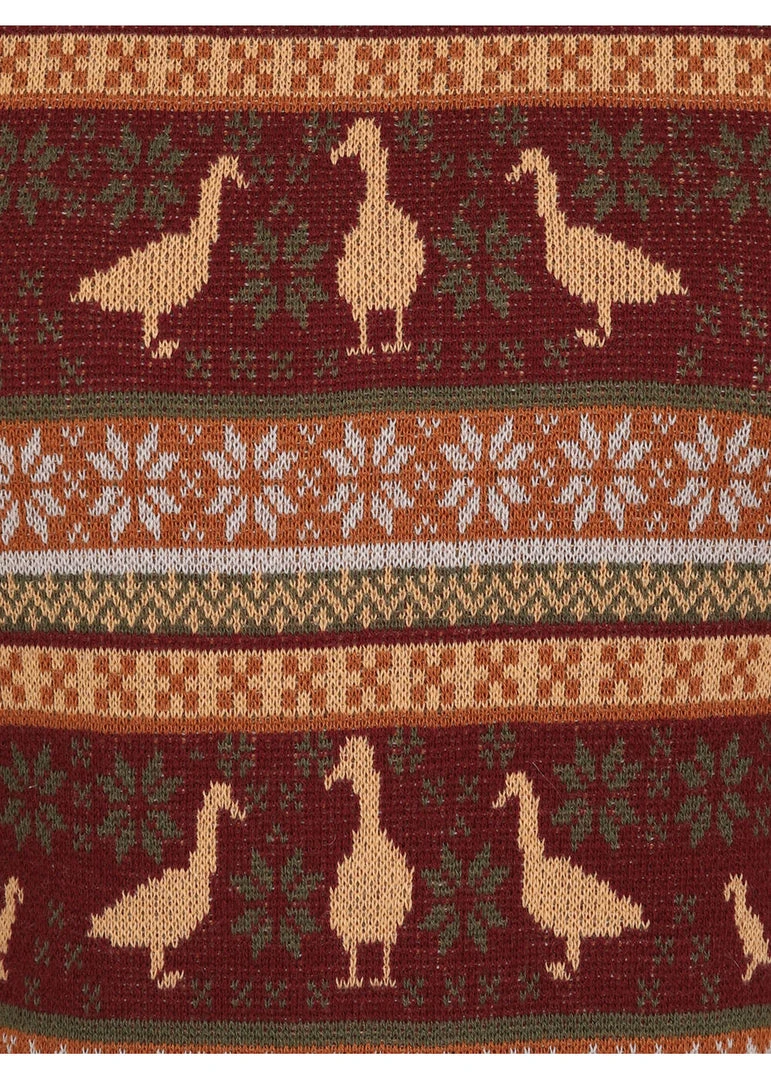 Bright & Beautiful Bella Duck Fair Isle 60's Jumper Brown
