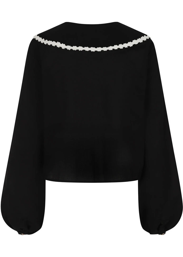 Bright & Beautiful Merrit 70's Blouse Black