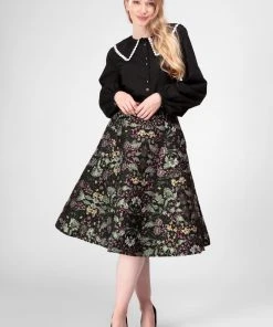 Bright & Beautiful Merrit 70's Blouse Black