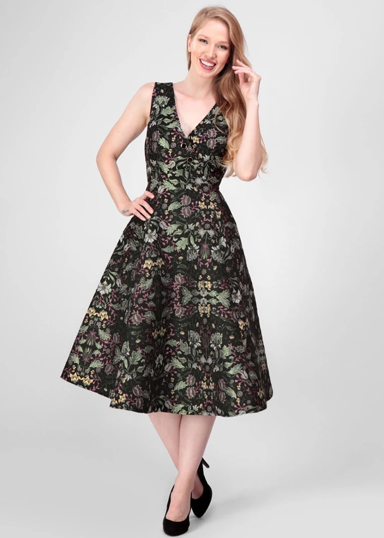 New In Bright & Beautiful Melissa Nature Nouveau 50's Swing Dress Multi