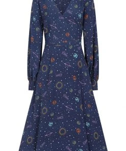 Bright & Beautiful Ashley Galaxy Dreamer 70's Maxi Dress Blue New In