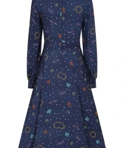 Bright & Beautiful Ashley Galaxy Dreamer 70's Maxi Dress Blue New In