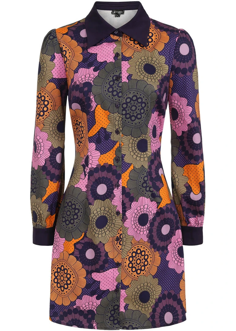 New In Bright & Beautiful Annabelle Groovy Floral 60's Dress Multi