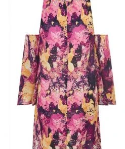 Bright & Beautiful Natasha Marble Galaxy 60's Dress Multi New In