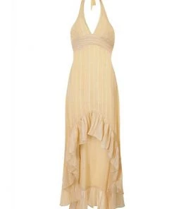 Bright & Beautiful Bella 70's Maxi Dress Yellow New In