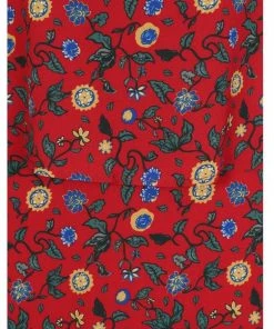Bright & Beautiful Ali Tropical Floral 70's Dress Red