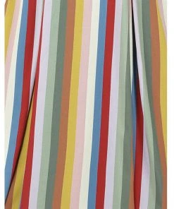 Bright & Beautiful Daisy Deckchair Stripe Rainbow 60's Dress Multi New In