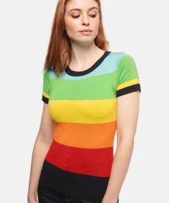 New In Bright & Beautiful Sydney Rainbow 70's Jumper In Multi