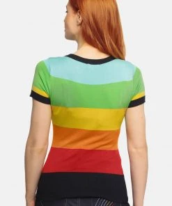 New In Bright & Beautiful Sydney Rainbow 70's Jumper In Multi
