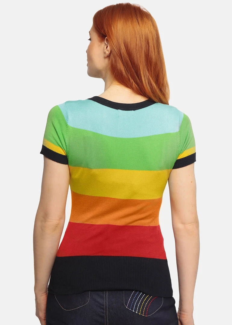 New In Bright & Beautiful Sydney Rainbow 70's Jumper In Multi