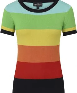 New In Bright & Beautiful Sydney Rainbow 70's Jumper In Multi