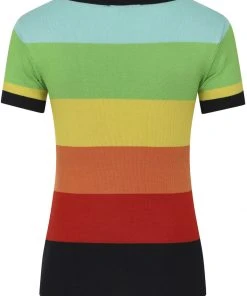 New In Bright & Beautiful Sydney Rainbow 70's Jumper In Multi