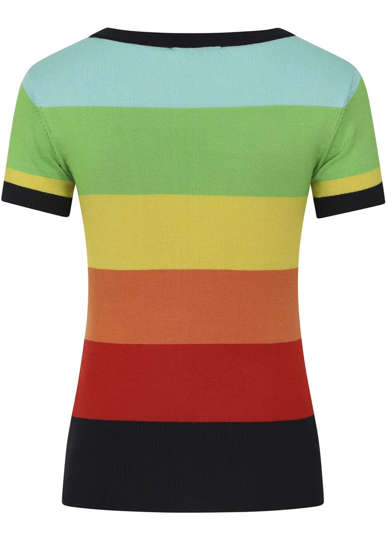 New In Bright & Beautiful Sydney Rainbow 70's Jumper In Multi