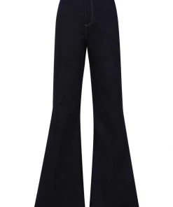 Bright & Beautiful Donna Rainbow Dreamer 70's Flared Jeans Denim Blue New In