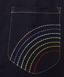 Bright & Beautiful Donna Rainbow Dreamer 70's Flared Jeans Denim Blue New In
